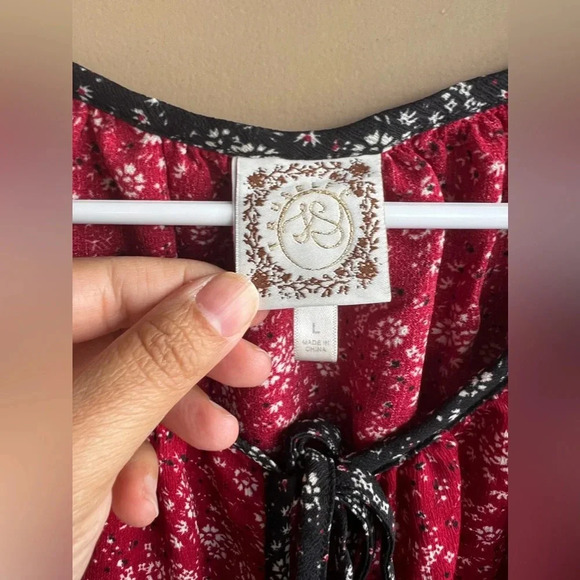 Peasant Top - Long Sleeve, Tassles, Bohemian - Size L - Picture 2 of 5